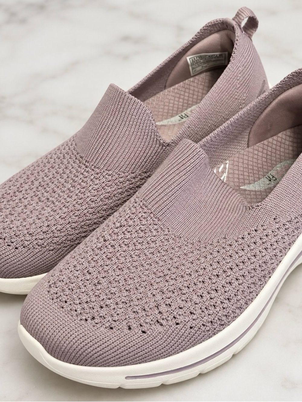 Skechers Slip-On Knit Sneakers - Mauve Pink
